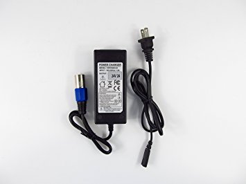 Abakoo 24V 2A Scooter battery Charger with XLR connector for Ezip Mountain Trailz Schwinn 4.0 S400 S500 Jazzy Power Chair Go-Go Elite Traveller Plus HD eZip 4.0, eZip 400, eZip 500, eZip 750, eZip 900