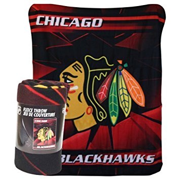 NHL Chicago Blackhawks "Cracked Ice" Fleece Blanket Throw (50"x60")