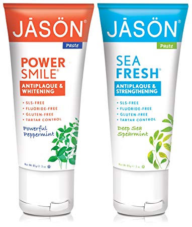 Jason Powersmile Travel Size Toothpaste, Peppermint with Deep Sea Spearmint