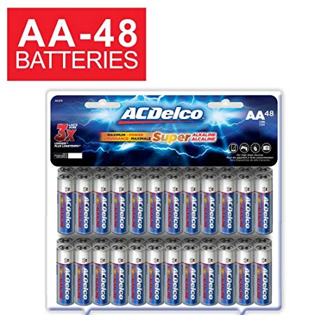 ACDelco AA Batteries, Alkaline Battery, 48 Count