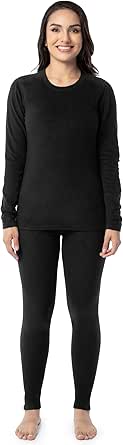 Fruit of the Loom Women's Stretch Fleece Lined Thermal Long Johns Underwear Set