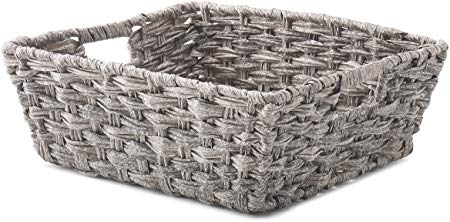 Whitmor Split Rattique Shelf Tote-Gray Wash