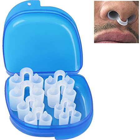 Advanced Stop Snoring Solutions - Set of 8 Slicone Pins to Stop Snoring - Instant Anti Snore Stopper Relief - Have a Silent Rest Time - Premium Nose Vents in 4 Different Sizes
