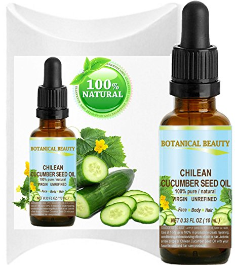 CHILEAN CUCUMBER SEED Carrier Oil. 100% Pure / Natural / Undiluted. Cold Pressed. Skin Care. (0.33 Fl.oz.- 10 ml.) by Botanical Beauty