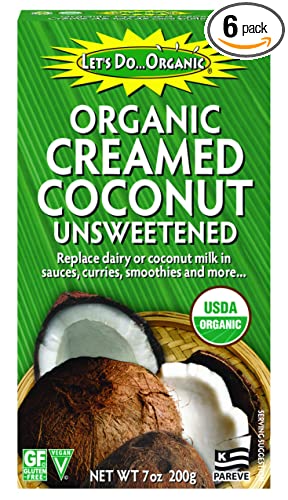 Let's Do Organic Creamed Coconut, 7 Ounce Box (Pack of 6)