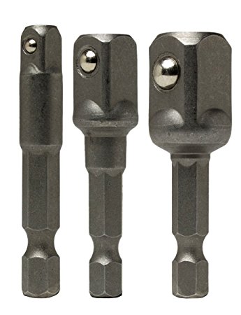 Socket Bit Hex Shank Adapter Drill Nut Driver Power Extension Bar 3pc Set 1/4" 3/8" 1/2" for Automotive,DYI and Home Repair Tool Kits by Bastex