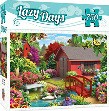 MasterPieces Lazy Days Over The Bridge - Riverside Cottage 750 Piece Jigsaw Puzzle by Alan Giana