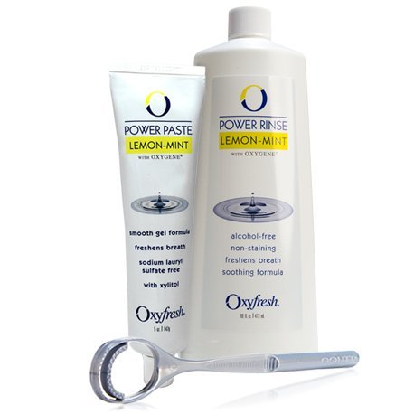 Oxyfresh - Ultimate Fresh Breath Kit - Includes Mouthwash, Toothpaste, and Tongue Scraper - Dentist Recommended