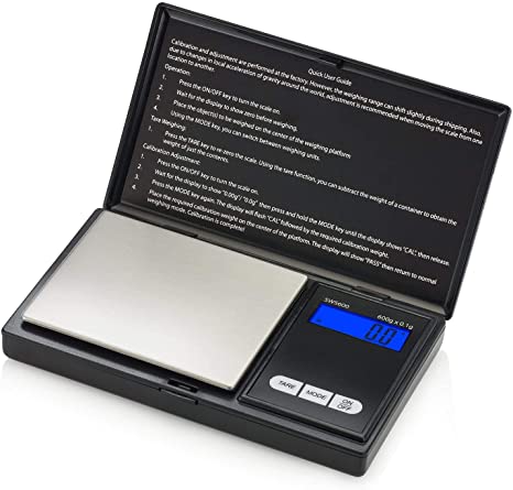 HOBBYMATE Digital Pocket Scale Max Weight 200g by 0.01g Accuracy, Digital Grams Scale, Food Scale, Jewelry Scale Black, Kitchen Food Cooking Scale