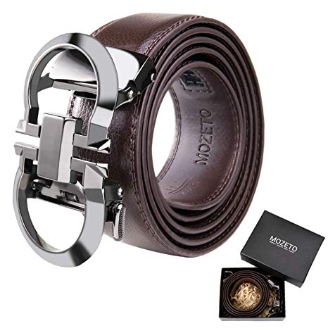 Genuine Leather Belts For Men Fashion Design Business Casual Leather Adjustable Belt With Alloy Automatic Buckle