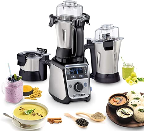 Hamilton Beach Professional 2.2 HP 120V Mixer Grinder and Juicer, 3 Stainless Steel Jars, Intelligent Speed, 13 Program Settings (58770)