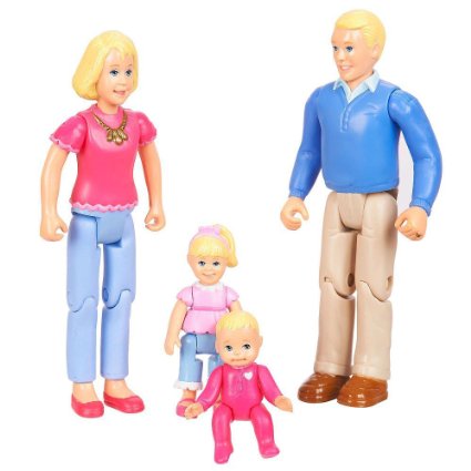 You & Me, Happy Family, Family Action Figure Set [Dad, Mom, Daughter, and Baby] Blonde Hair