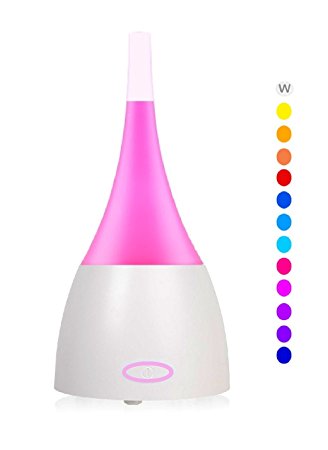 HAMPSTEAD Aromatherapy Essential Oil Diffuser Soft Mist Portable Ultrasonic Aroma Humidifier with 7 changing Colors 100ML Capacity , No water Auto Shut-off