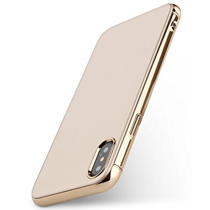 iPhone X Case, Willnorn Luxury iPhone 10 Matt Back Anti-Scratch Bright Ultra-Thin Bumper Case Cover For iPhone X - Gold