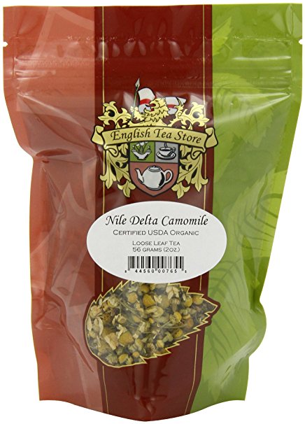 English Tea Store Loose Leaf, Organic Nile Delta Camomile Tea Pouches, 2 Ounce