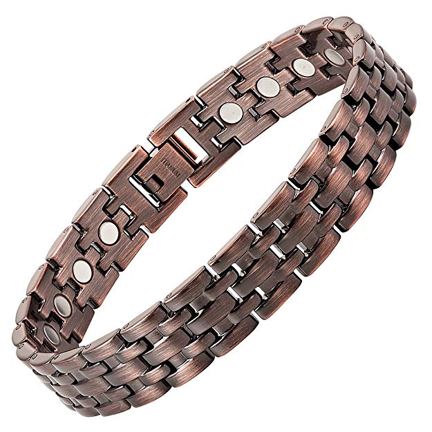 Titanium Magnetic Therapy Bracelet Copper Colour Size Adjusting Tool and Gift Box Included By Willis Judd