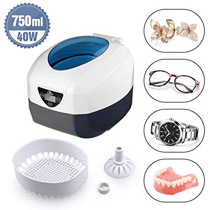 Uten Ultrasonic Cleaner - 0.75L Low Noise Wash Machine for Cleaning Eyeglasses, Jewelry, Watches, Razors, Dentures Combs