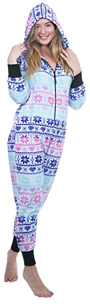 Totally Pink Women's Plush Warm and Cozy Character Adult Onesie/Pajamas/Onesie