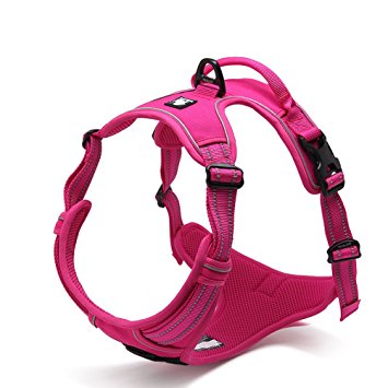 SGODA Dog Harness Nylon with 3M Reflective Dog Vest,Front Range No Pull Harness with Handle