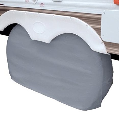 Classic Accessories 80-108-041001-00 OverDrive RV Dual Axle Wheel Cover, Grey, Large