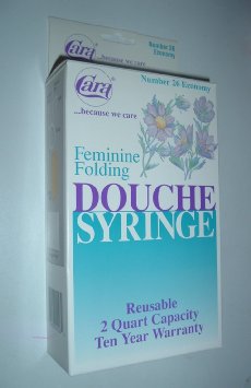 Feminine Folding Douche Syringe Travel and Home use Folding 2 qt style with storagetravel purse by Cara HEALTH