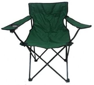 ASAB Green Folding Camping Chair Garden Fishing Outdoor Seat with Carry Bag, Canvas, Height Width 80 cm x Depth 50 cm