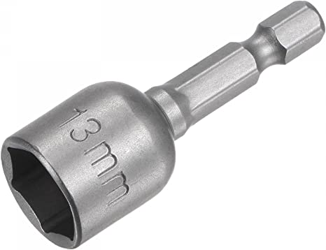 uxcell Quick-Change Nut Driver Bit, 1/4" Hex Shank 13mm Magnetic Nut Setter Drill Bits, 1.89" Length, Metric