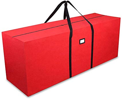 Primode Holiday Tree Storage Bag, Heavy Duty Storage Container, 25" Height X 20" Wide X 65" Long (Red)