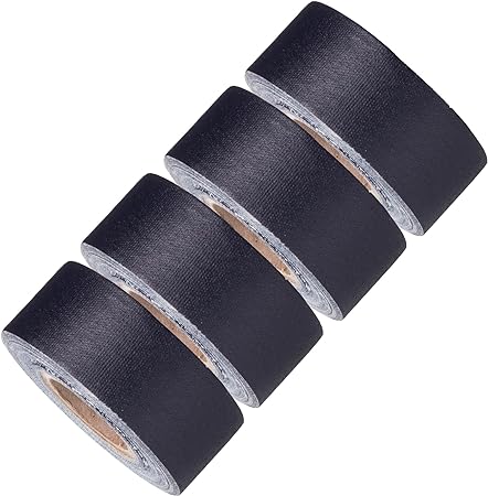 Mini Gaffer Tape Rolls by GafferPower 1 inch x 8yards - Pack of 4 Black, Made in The USA, Heavy Duty Gaffer's Tape, Strong Tough Compact Lightweight, Multipurpose Better Than Duct Tape