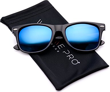 Polarized Flat Mirrored Reflective Revo Color Lens Large Horn Rimmed Style Sunglasses