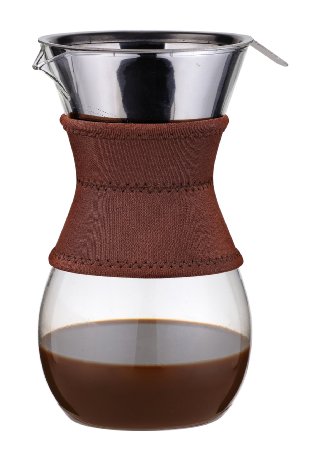 Osaka Pour-Over Drip Brewer 6 Cup 27 oz Glass Carafe with Permanent Stainless Steel Filter Itsukushima