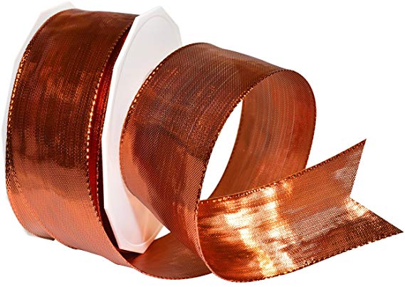 Morex Ribbon Devon Wired Polyester/Metallic Ribbon, 1-1/2" by 22 yd, Gold