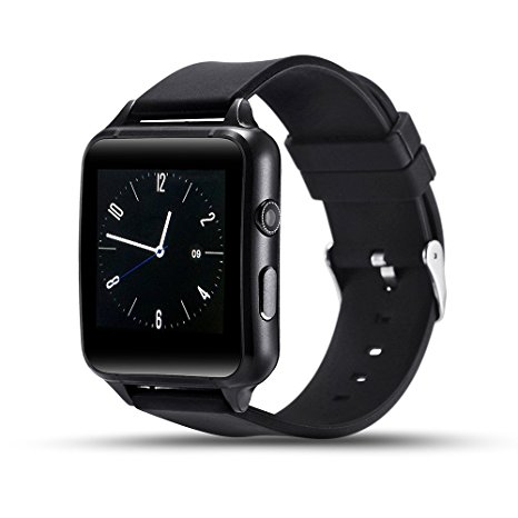 LEMFO M88 Bluetooth Smart Watch MTK2502C Heart Rate Monitor Wristwatch Smartwatch Support SIM TF Card With Camera For IOS Android Smartphones (Black)