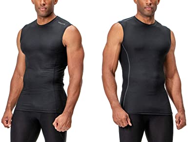 DEVOPS 2~3 Pack Men's Athletic Compression Shirts Sleeveless