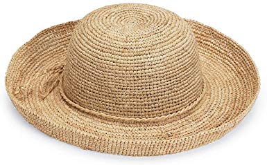 Wallaroo Hat Company Women’s Catalina Sun Hat – Modern Handwoven, Twisted Natural Raffia, Wide Brim, Designed in Australia