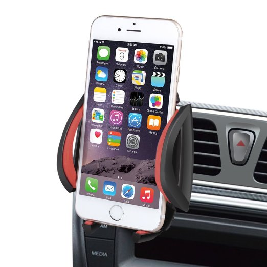 Car Mount, Cell Phone Holder for Car, LIANSING Car Air Vent Car mount holder Cradle for Apple iPhone 6 PLUS/6/5s/5c, Samsung Galaxy S6/S5/S4, Nexus, HTC one M8 and Other Android Phones (black)