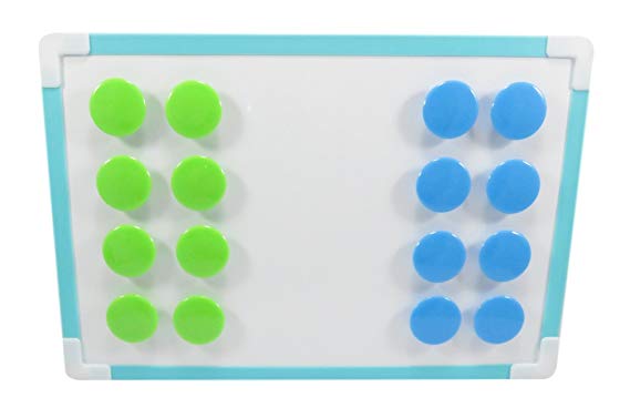 Round Dot Magnets Refrigerator Filing Cabinet Locker Whiteboard 1.1 Inches Neon Green and Blue (Set of 16)