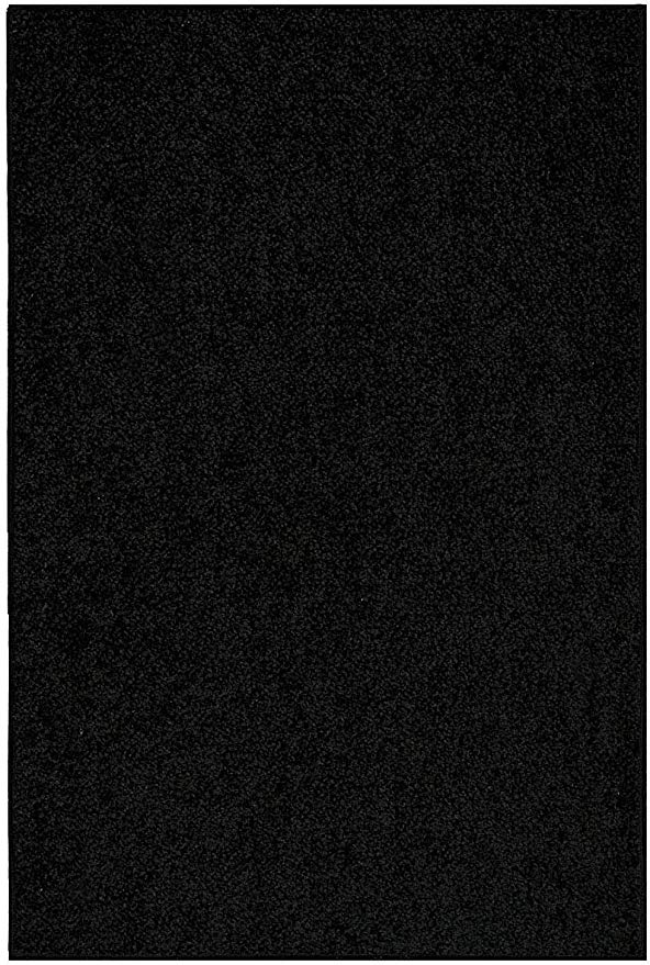 Ambiant Pet Friendly Solid Color Area Rug Black - 3'x5' with Non Slip Backing