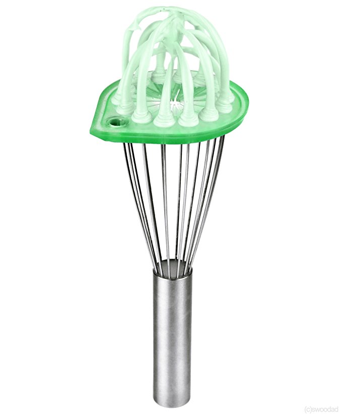 Whisk Wiper - Wipe a Whisk Easily - Multipurpose Kitchen Tool, Made In USA - Includes 11" Stainless-Steel Whisk (Color: Green)