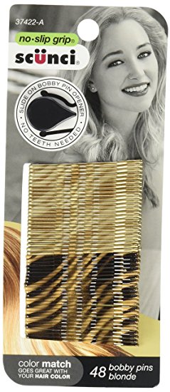 Scunci No-Slip Grip Beautiful Blends Blonde Bobby Pins, 48 Count