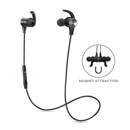 Bluetooth Earbuds, TaoTronics Wireless 4.1 Magnetic Earphones Stereo Headphones, Secure Fit for Sports with Built-in Mic [Upgraded Version]