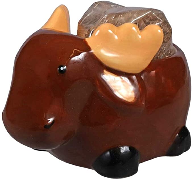 Maggie The Moose Ceramic Animal Planter Grow Kit, Includes Soil and Seeds, Brown, Boxed Gift