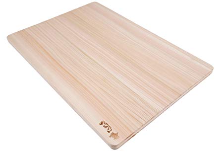 Boumbi Hinoki Wood Reversible Cutting Board(17.3 x 12 x 0.55 Inch_Slim X-Large)