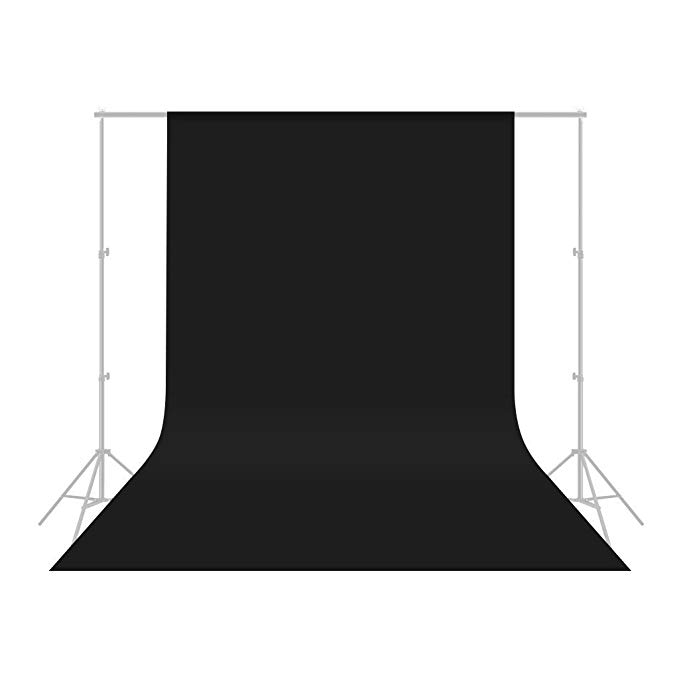 BLACK 10 x 20FT / 3 x 6M Photo Studio 100% Pure Muslin Backdrop Background for Photography,Video and Televison (Background ONLY)