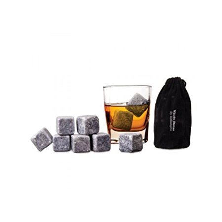 Yeme 9 PCS Whisky Chilling Ice Stones Soapstones Drinks Cooler Whiskey Rocks with a Velvet Pouch