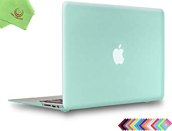 UESWILL Smooth Soft-Touch Matte Frosted Hard Shell Case Cover for MacBook Air 11" (Model: A1370/A1465)   Microfibre Cleaning Cloth, Green