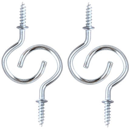 1-1/4 Inches Zinc Plated Ceiling Screw Hooks for Hanging (Pack of 20)