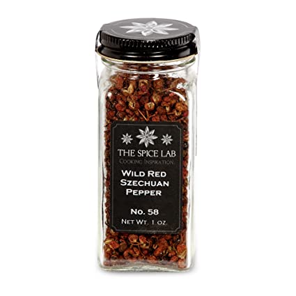 The Spice Lab No. 58 - Wild Red Szechuan Peppercorn - Kosher Gluten-Free Non-GMO All Natural Pepper - French Jar