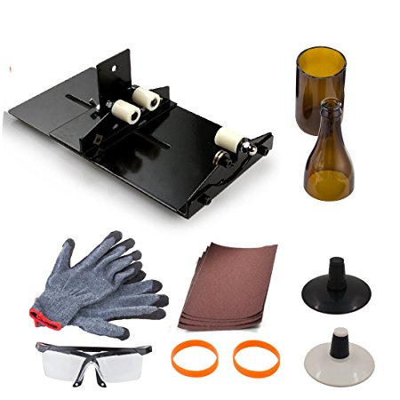 Wine Bottle Cutting Tool Kit, AceList Stained Glass Cutting Tool Kit Wine Jar Etching for DIY Glassware w/ Protective Goggle Glove Glass Stopper