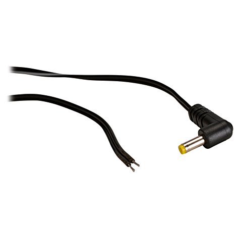 Right Angle DC Power Plug w/ 6' Cable - 1.7mm I.D. 4.0mm O.D.. : TC240